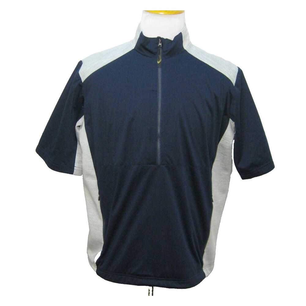 Antigua Golf Jacket Mens Large Blue Short Sleeve Rain Coat Black Butte Ranch